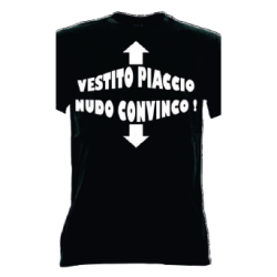 t-shirt m/c frase spiritosa .vestito piaccio nudo convinco. TAGLIE ASSORTITE S-M-L-XL-XXL
