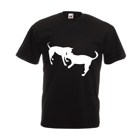 t-shirt manica corta con disegno cani