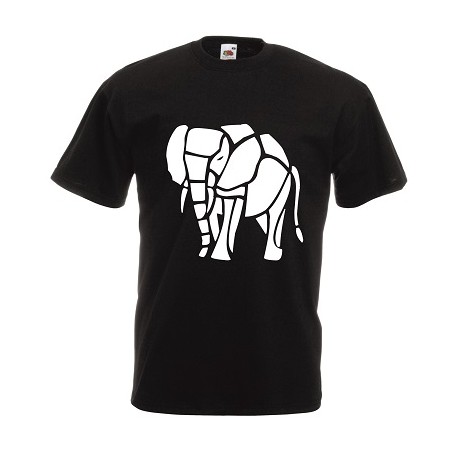 t-shirt manica corta con disegno elefante