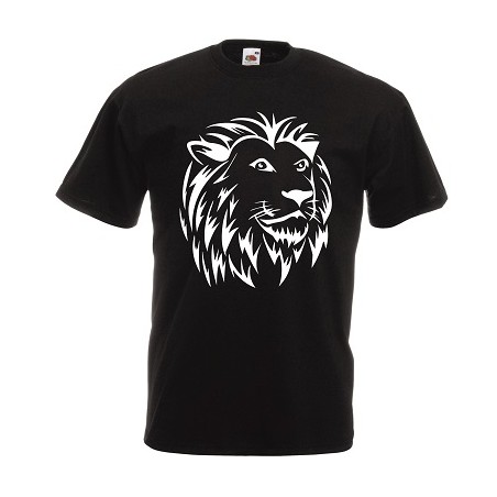 t-shirt manica corta con disegno leone