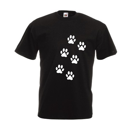 t-shirt manica corta con disegno zampe