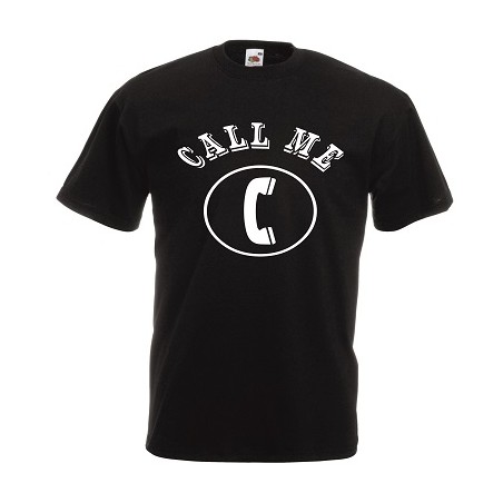 t-shirt manica corta con scritta call me
