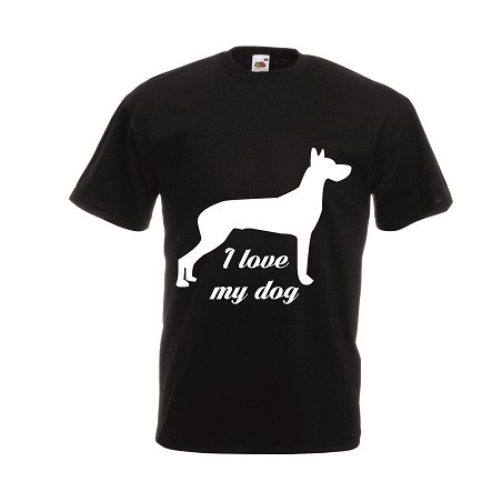 t-shirt manica corta con scritta i love my dog