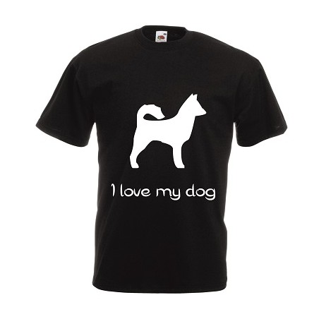 t-shirt manica corta con scritta i love my dog