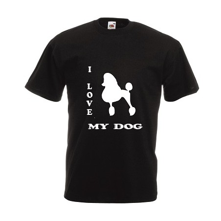 t-shirt manica corta con scritta i love my dog