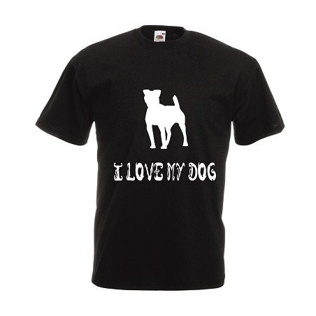 t-shirt manica corta con scritta i love my dog