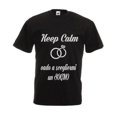 t-shirt manica corta con scritta keep calm vado a scegliermi un sogno