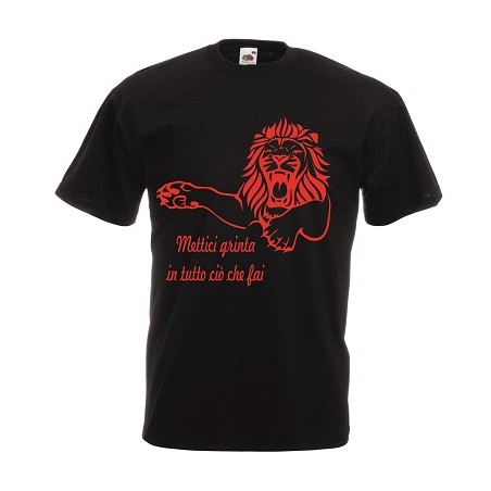 t-shirt manica lunga con scritta mettici grinta