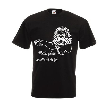 t-shirt manica lunga con scritta mettici grinta