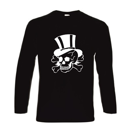 t-shirt manica lunga con teschio