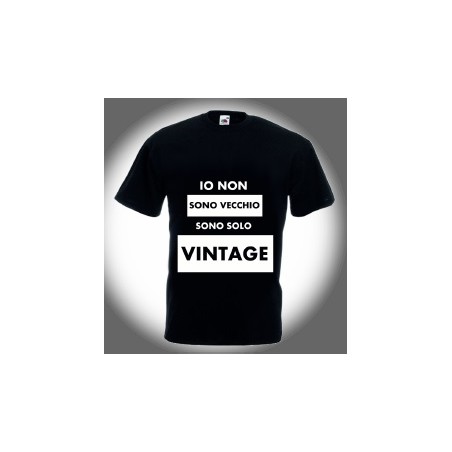 T-shirt nera in cotone compleannoIo non sono vecchio sono solo vintage