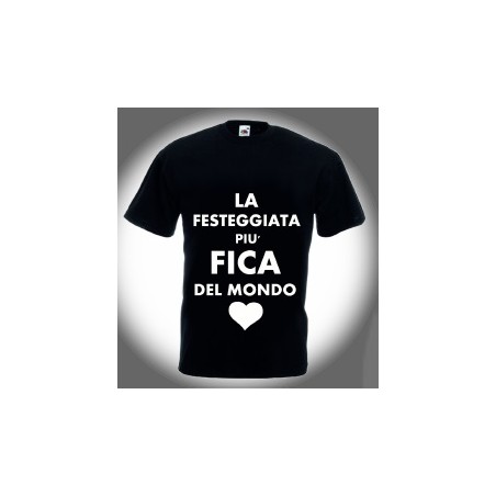 T-shirt nera in cotone compleanno La festeggiata più fica del mondo