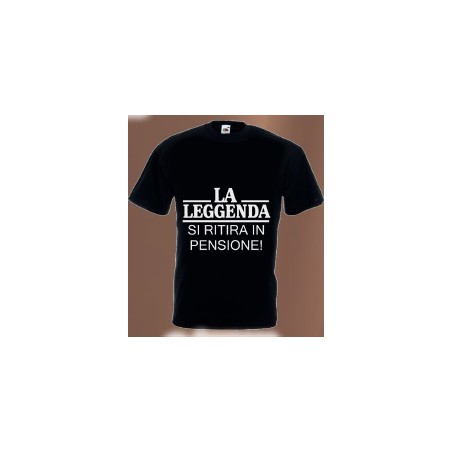 T-shirt pensione nera in cotone La leggenda ri ritira in pensione