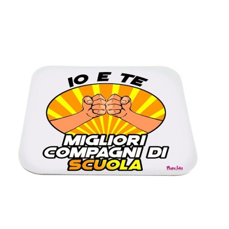 Tappeto mouse con frase Migliori Compagni. in poliestere 18x21cm