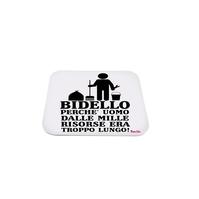 Tappeto mouse con scritta Bidello. in poliestere 18x21cm