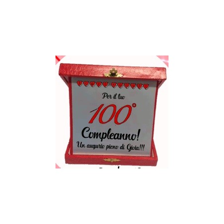 Targa in scatola compleanno 100 anni