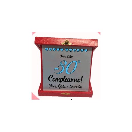 Targa in scatola compleanno 30 anni