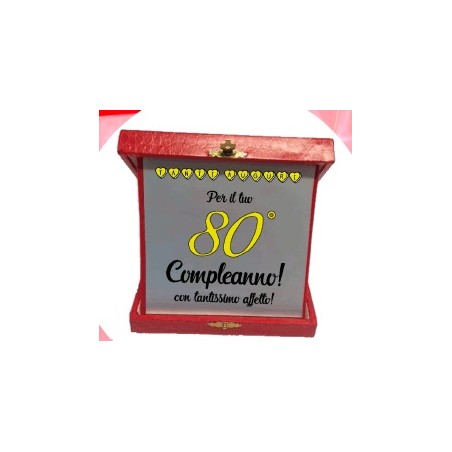Targa in scatola compleanno 80 anni
