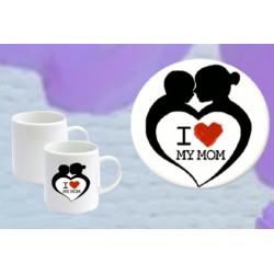 Tazzina caffe' personalizzata ( i love my mom)
