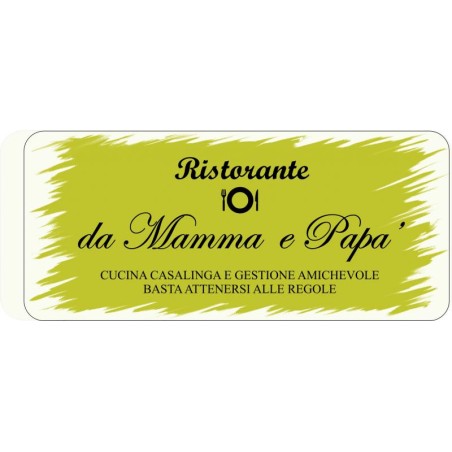 Targhette in metallo personalizzate ( ristorante da mamma e papa)