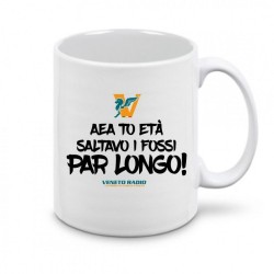 tazza 8x10 ceramica scritta veneto radio aea to età saltavo i fossi par longo