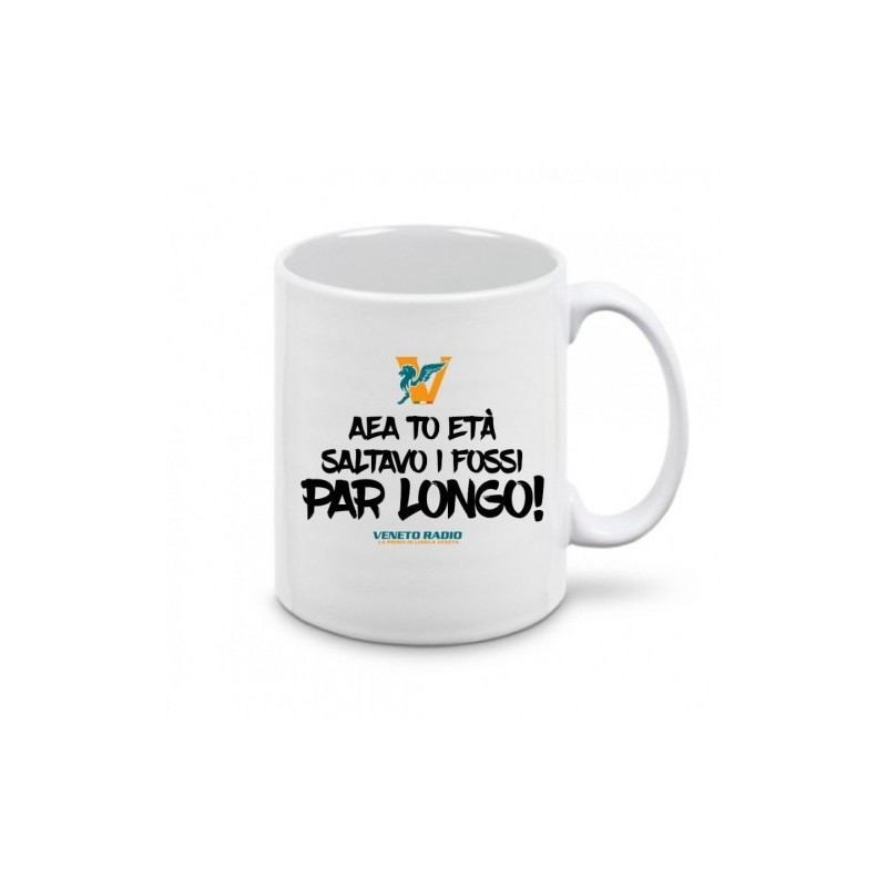 tazza 8x10 ceramica scritta veneto radio aea to età saltavo i fossi par longo