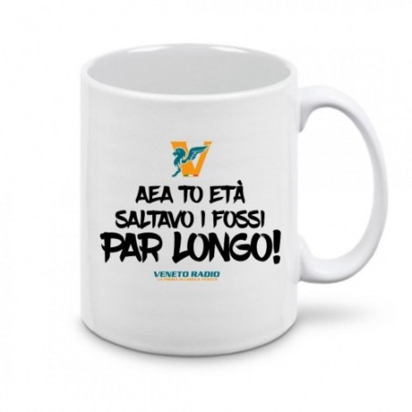tazza 8x10 ceramica scritta veneto radio aea to età saltavo i fossi par longo
