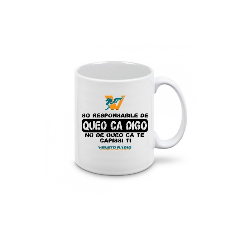 tazza 8x10 ceramica scritta veneto radio son responsabile de queo ca digo