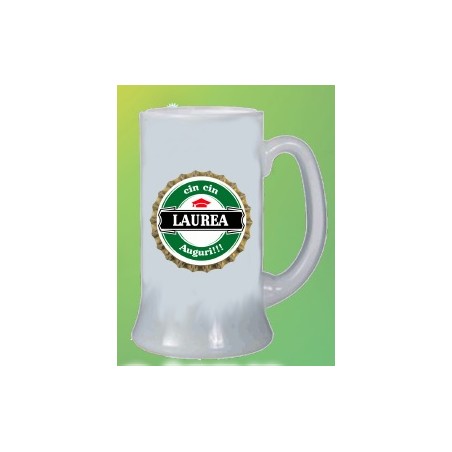 Boccale birra Cin cin laurea Auguri