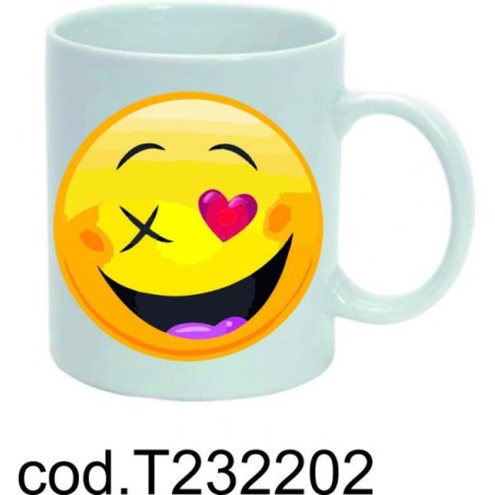 Tazza in ceramica mug smile love cm 8x10