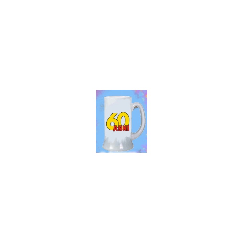 Boccale birra compleanno 8x13cm 60 anni