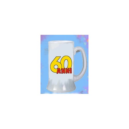 Boccale birra compleanno 8x13cm 60 anni