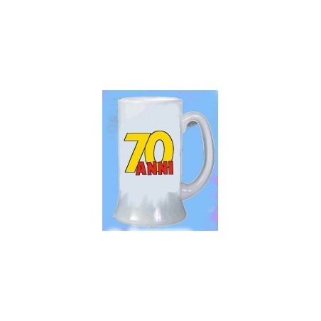 Boccale birra compleanno 8x13cm 70 anni