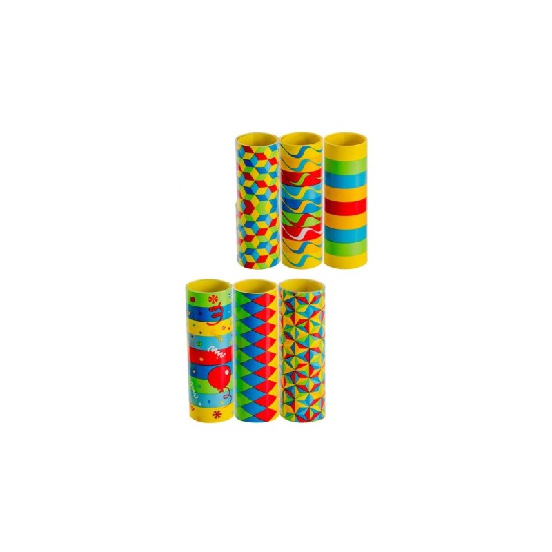 3 stelle filanti bistampa, ass.3 modelli, rotolini mm14, m.4, termoretraibile