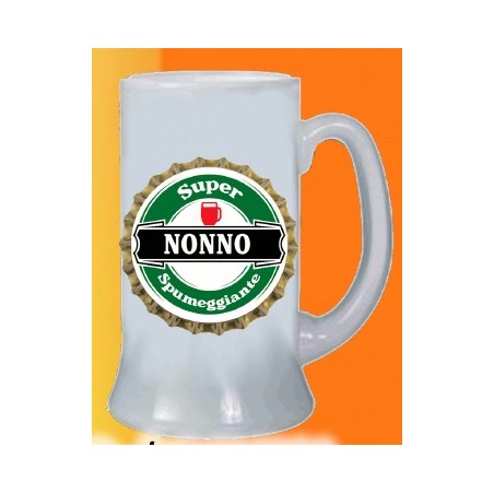 Boccale birra Super nonno spumeggiante