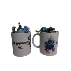 Tazza 8x10 in ceramica stampa la befana per te con cioccolatini