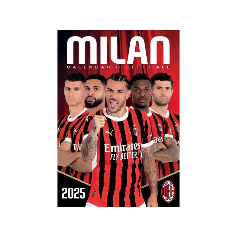 Calendario ufficiale calcio Milan cm42x29