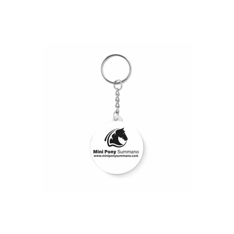 Portachiave in plastica e metallo con stampa mini pony summao d.37 mm