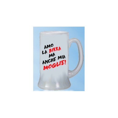 Boccale sposi Amo la birra ma anche mia moglie