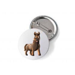 Spilla diametro 56 mm con stampa mini pony