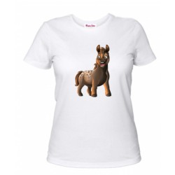 T-shirt in cotone con stampa mini ponydisponibili taglie bambino adulto