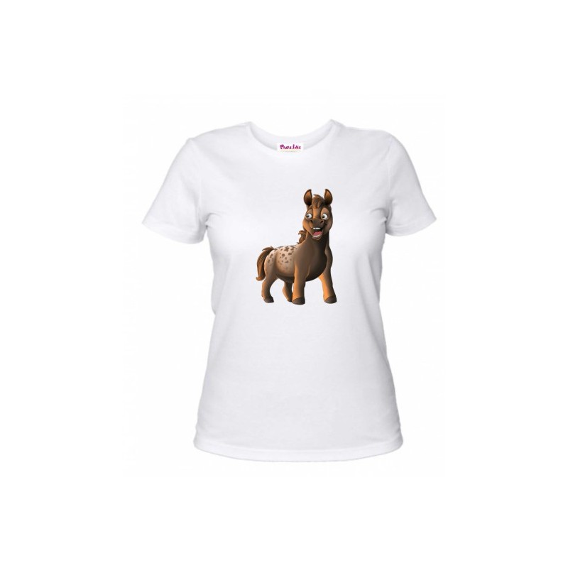 T-shirt in cotone con stampa mini ponydisponibili taglie bambino adulto