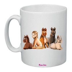 Tazza mug in ceramica cm 8x10 con stampa famiglia miny pony