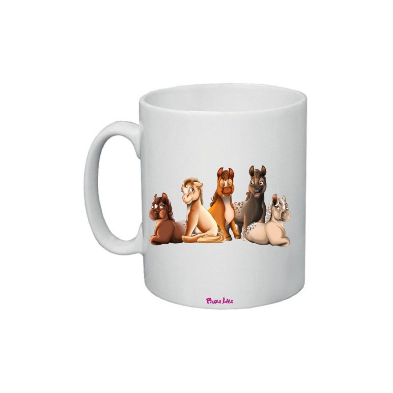 Tazza mug in ceramica cm 8x10 con stampa famiglia miny pony