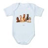 body bianco cotone bambino bambina con stampa mini pony famiglia