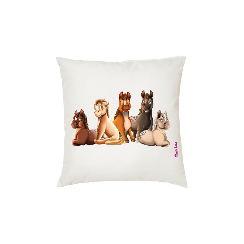 Cuscino 40 x 40 con stampa mini pony famiglia