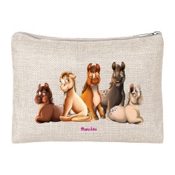 Pouchette in poliestere cm20x15 con stampa mini pony famiglia