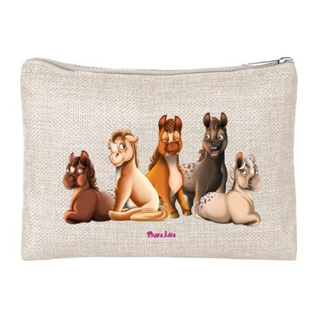 Pouchette in poliestere cm20x15 con stampa mini pony famiglia