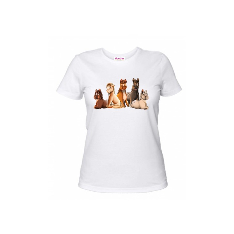 T-shirt donna con stampa mini pony  famiglia