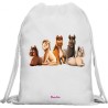 zaino 36x40 beige chiaro con stampa mini pony famiglia